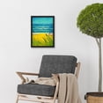 thumbnail image 2 of Blue Sky Seaside Summer Scene Sandy Beach Artwork Framed Wall Art Print A4, 2 of 4