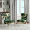 thumbnail image 2 of Designart « Magie Liquide en Vert et Or I » Fauteuil d'Appoint Rembourré Abstrait Vert - Fauteuil Moderne pour Chambre, 2 of 7