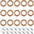 thumbnail image 2 of 48 Pcs Wood Curtain Rings with Clips Set, 24 Teak Rings with Hooks & 24 Silver Clips, 1.77 in Inner Diameter Drapery Rings for Curtain Rods, 2 of 6