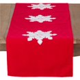 thumbnail image 1 of Saro Lifestyle 6069.R1672B 16 x 72 in. Chemin de Table de Noël Rectangle avec Velours et Flocon de Neige - Rouge et Blanc, 1 of 1