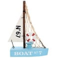 thumbnail image 2 of Sailboat Ornament Mediterranean Sailboat Decor Wooden Sailing Ship Decoration, 2 of 4
