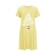 thumbnail image 2 of Chemises de Nuit Grande Taille pour Femmes de Noël à Manches Courtes, Robe Chemise à Col Rond pour les Fêtes Jaune, 3TG, 2 of 5