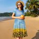 thumbnail image 4 of Disketp Blooming Sunflower Field para Vestido de Manga Corta para Mujeres, Vestidos de Verano para Mujeres, Casual y Holgado para la Playa, 4 of 6