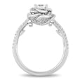 thumbnail image 3 of Floral Cluster Diamond Engagement Ring, Double Halo Diamond Ring, Rose Shape Hidden Halo Proposal Ring, 2.3 Ct Simulated Diamond, 925 Sterling Silver, Anniversary Gifts, 3 of 3