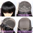 thumbnail image 2 of Straight Human Hair Wigs with Bang Full Machine Made Wig Non Lace Wig for Black Women, 2 of 7