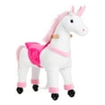 thumbnail image 2 of Ponyeehaw Ride on Unicorn Toys,Mechanical Ride on Toys for Ages 4-9 Girls, Premium Plush Walking Horse with Wheels(Pink), 2 of 9