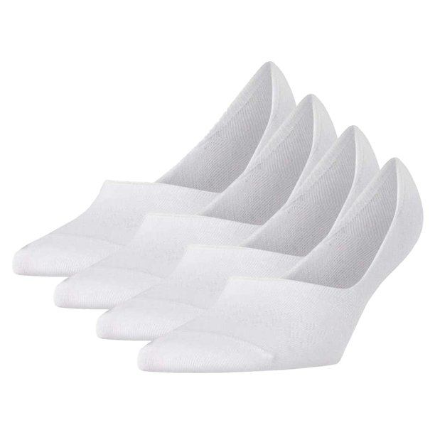 Burlington Calcetines para Mujer, paquete de 4 - Para todos los días IN, talón antideslizante, color sólido Blanco 35-36