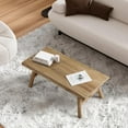 thumbnail image 4 of Wnutrees 43" Farmhouse Solid Wood Coffee Table, Rustic Rectangular Center Table for Living Room, Natural, 4 of 6
