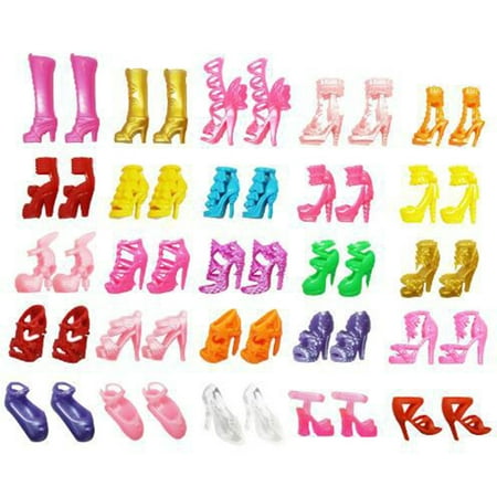 30Pairs/Pack Fashion High Heels Shoes Sandals Doll Shoes for Dolls Accessory