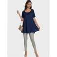 thumbnail image 3 of Women's Plus Size Short Sleeve Tunic Top - Casual Loose Fit Flare Swing T-Shirt, Basic Comfort, 3 of 6