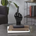thumbnail image 4 of Estatuas de escritorio con gestos de mano, escultura de dedo, decoración, personalidad, dedo, broma práctica, regalos de broma de Halloween (personalidad-negro), 4 of 5