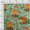 thumbnail image 2 of oneOone Viscose Jersey Dusty Teal Green Fabric Campfire Sewing Fabric By The Yard Printed Diy Clothing Sewing Supplies 60 Inch Wide, 2 of 4