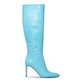 thumbnail image 2 of MADDEN GIRL Womens Blue Croco-Embossed Padded Chantelle Pointed Toe Stiletto Zip-Up Dress Boots 6.5 M, 2 of 4