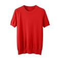 thumbnail image 4 of RUTAYY Women's T-Shirt Solid Color Crew Neck Knitted Shirt Elegant Lightweight Short Sleeve Summer Slim Fit Classic Seaside Tees, 4 of 4