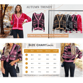 thumbnail image 6 of Womens Long Sleeve Cardigan Sweaters Plaid Fuzzy Knit V Neck Button Down Cardigans, 6 of 6