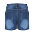 thumbnail image 6 of Wensltd Summer Denim Shorts for Women Mid Waisted Button Zipper Ripped Jean Shorts, 6 of 8