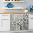 thumbnail image 6 of Grey Flowers Small Sink Skirt 10"Wx11"L,Dustproof Under Sink Curtain with Self Adhesive Tape,Spring Floral Modern Oil Painting Art Cabinet Curtain Cover for Bathroom Vanity,Kitchen Storage Shelf,RV, 6 of 9