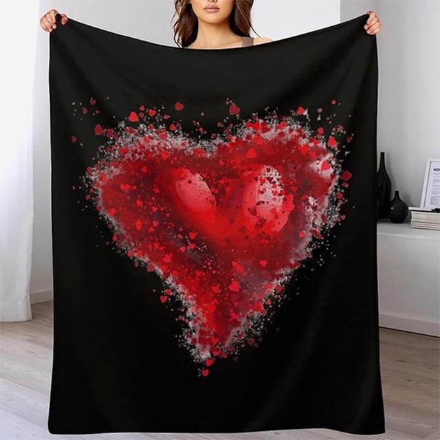 ¡Rebaja! Manta de San Valentín Boovnll, 73 x 99 cm, súper suave, acogedora, de franela gruesa de microfibra, lavable a máquina para cama, sofá o manta de sofá.