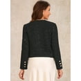 thumbnail image 3 of DARING DIVA Long Sleeve Casual Tweed Blazer Business Jacket L Black, 3 of 6