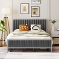 thumbnail image 2 of Yesfashion Linen Metal Frame Upholstered Bed with 4 Drawers, Linen Fabric, 2 of 9