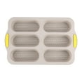 thumbnail image 2 of 6-Cavity Silicone Hot Dog Bun Mold Nonstick Baking Pan Bread Loaf Tray, 2 of 6