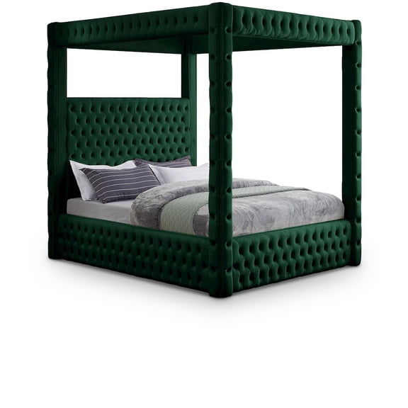 Meridian Furniture Royal Green Velvet King Bed