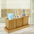 thumbnail image 5 of WASHWEPE Bathroom Accessory Set Khaki Bamboo 1Set 9.5X3.9X1In, 5 of 6