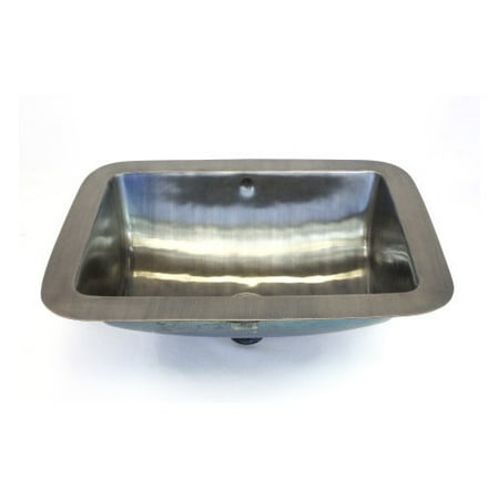Bates Bates Metal Rectangular Undermount Bathroom Sink With Overflow