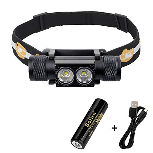 Headlamp, 1200 Lumen Rechargeable Headlamp Flashlight, Bright SST40 LED with Battery(Inserted), Waterproof, for Kids and Adults, for Camping, Running,