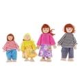 Dollhouse Miniature Family of 4 Flexible Wooden Dolls People with