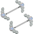 thumbnail image 2 of 14G CZ Heart Nipple Rings Rhinestone Opal Simple Moon Nipple Shield Barbell Ring Nipple Barbells Tongue Ring Piercing Nipplerings Dainty Body Piercing Jewelry for Women, 2 of 9