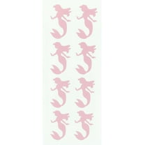 Royal Green Mermaid Silhouette Stickers for Bags, Party Favors, Envelopes and Invitation Seals in Pastel Pink  2 inch (50mm) - 40 Pack