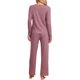 thumbnail image 3 of INSPIRAR CHIC Pijamas de Mujer Suave Waffle Conjunto de Sudadera de Manga Larga Cuello en V Otoño Invierno Ropa de Casa M Rojo, 3 of 5