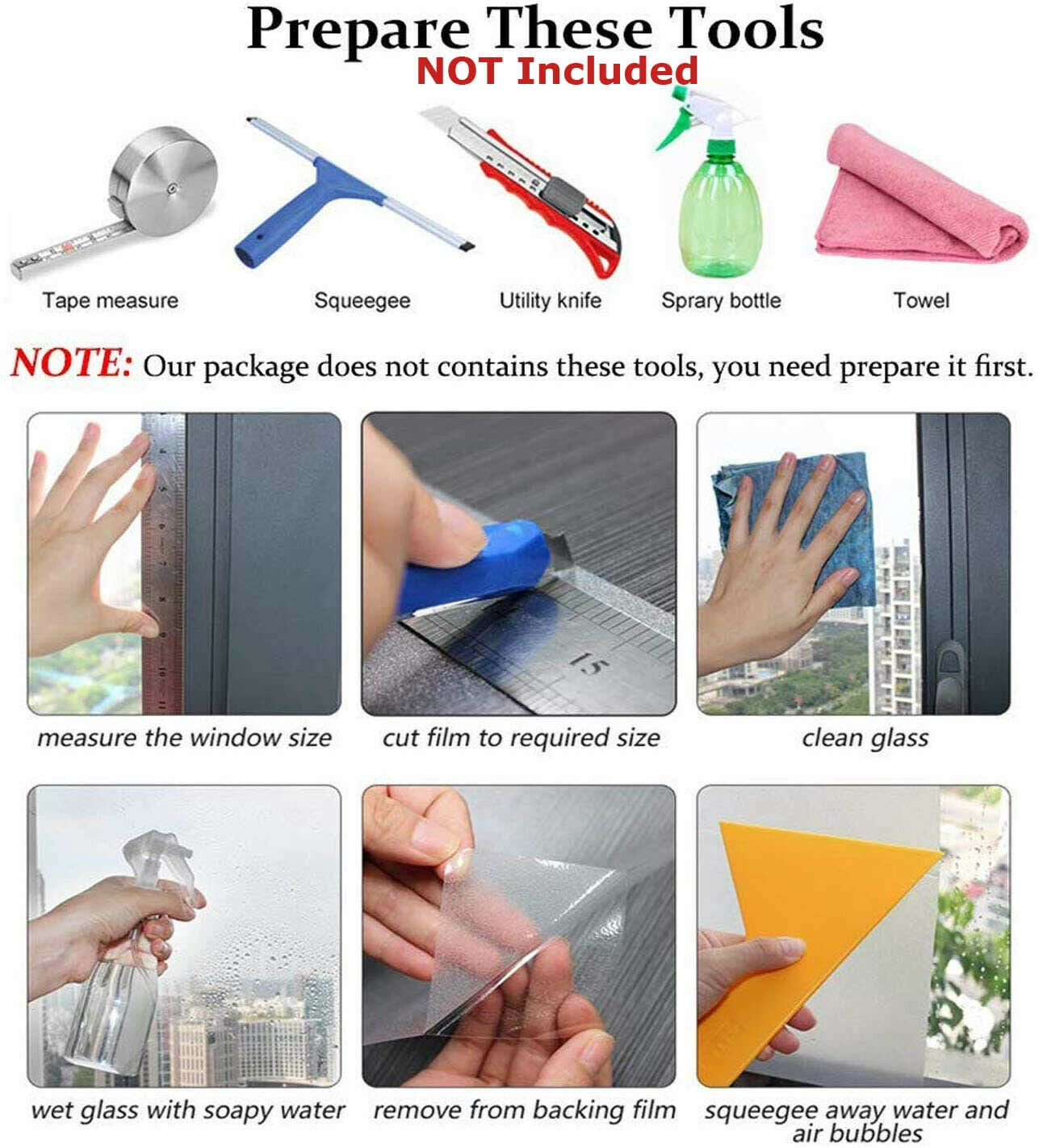 Window Film One Way Mirror Tint HOME TINTING Privacy Solar Reject Glare UV Block 19" W