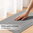 thumbnail image 3 of Yiannan 20x32 Inch Cotton Bath Rug, Soft Absorbent Non Slip Mat, Machine Washable Non Shedding, Fashionable Mat for Bathroom, Kitchen and Laundry,Dark Gray, 3 of 8