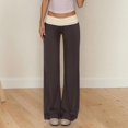 thumbnail image 2 of Bibifish Womens Yoga Pants Black High Waist Pink Panel Flared Leg Pants Stretchy Soft Casual Stylish Comfy Yoga Pants With Side Pockets, 2 of 4