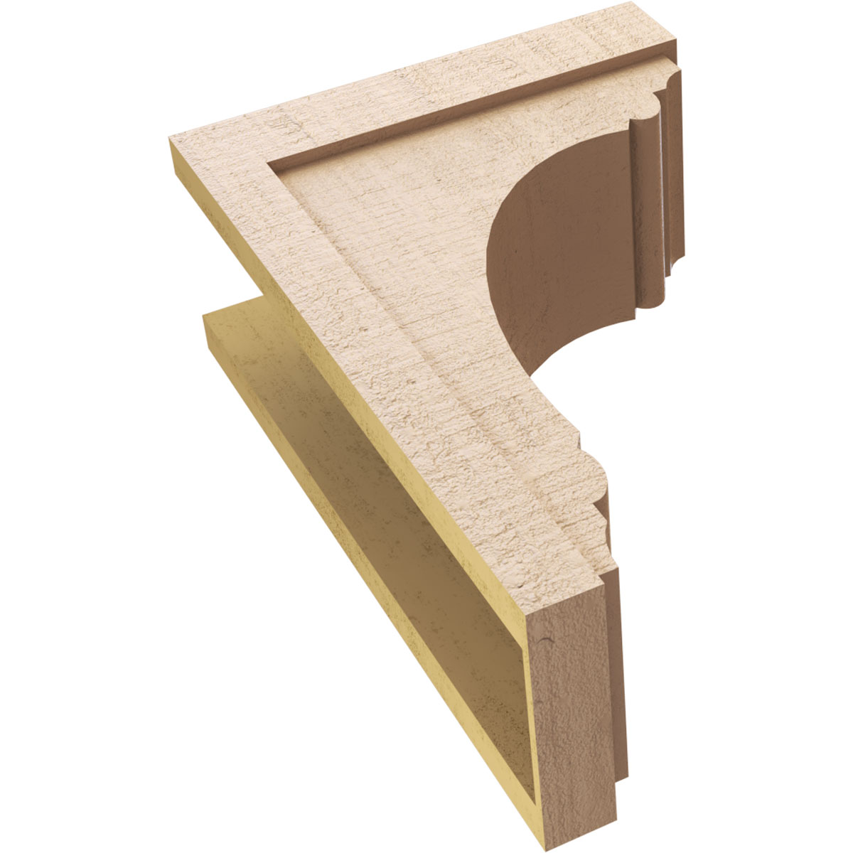 9"W x 18"D x 27"H Classic Warren Rough Cedar Woodgrain TimberThane Corbel, Primed Tan