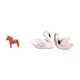 thumbnail image 1 of Elegante conjunto de figuras de resina de caballo y cisne de Dalecarlian para decoración del hogar, dormitorio, oficina, sala de estar, estantería, en, 1 of 8