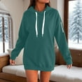 thumbnail image 2 of Womens Long Sleeve Tops Women's Solid Sweatshirt Women's Zip Up Hoodie Soft Long Sleeve Casual Pullover Warm Winter Sweatshirt With Pockets Comfortable Loungewear, 2 of 4