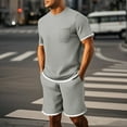 thumbnail image 2 of USNSM 2 Piece Sets for Mmen Summer 2025 Two Piece Matching Lounge Sets Short Casual Outfits Casual Fashion Vacation Clothes Gray M, 2 of 9