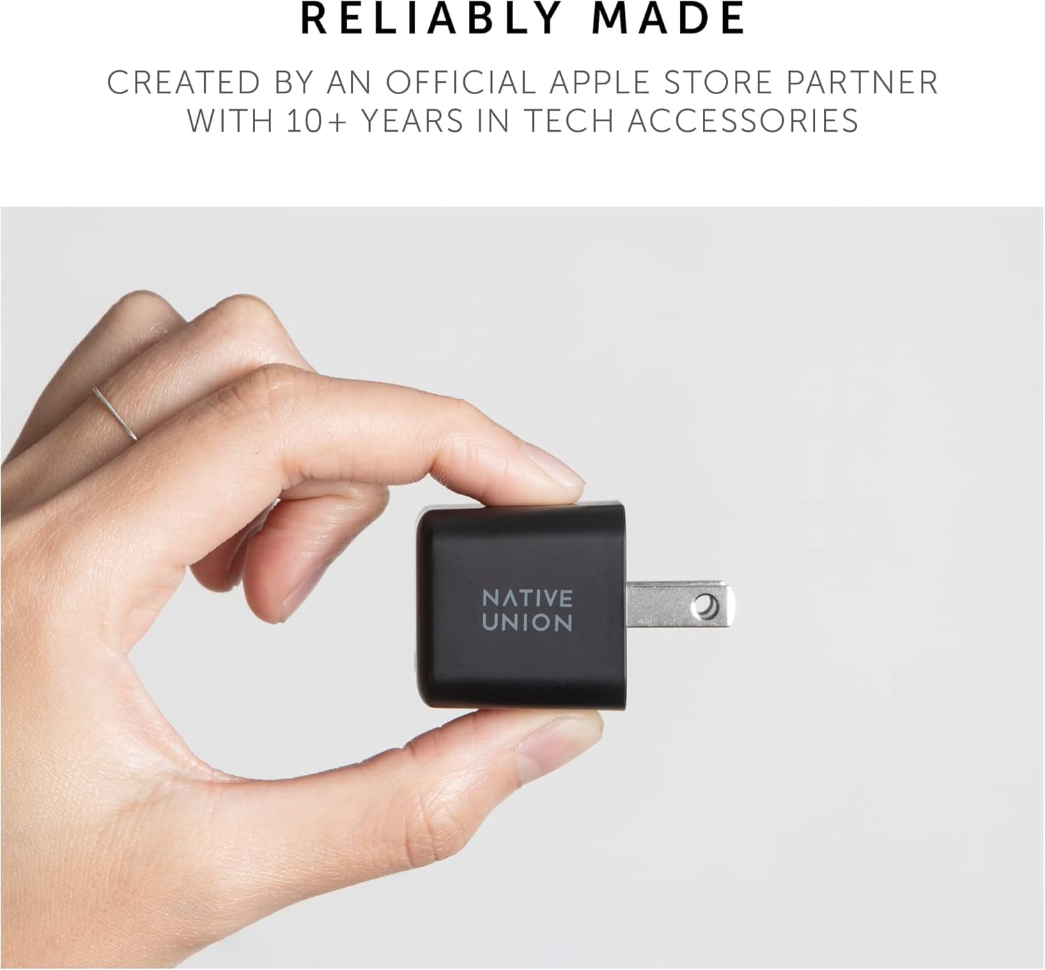 Native Union Fast GaN Charger PD 30W – Ultra-Compact Power Delivery USB-C Charger US/CA Plug(Black)