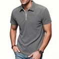 thumbnail image 4 of Men's Big & Tall 3XL Short Sleeve Collared Shirt Half Zip Pullover Knit Top for Layering Solid Colors Under $10, 4 of 9