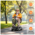 thumbnail image 4 of SACVON 4 Wheel Mobility Scooter for Seniors, with 450 lbs Capacity, 320W Motor, 20 Mile Range, Comfort Swivel Seat, Detachable Dual Baskets, USB Port & LED Light, Black, 4 of 13