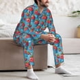 thumbnail image 6 of Bingfone Men's Pajama Set 2 Piece Loungewear PJs, Long Sleeve with Pajama Pants-Cute Strawberry Flower Pot, 6 of 7