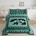 thumbnail image 2 of Feelyou Cartoon Rustic Bear Queen Comforter Set for Kids, Green Western Boho Aztec Bedding Sets, Rustic Lodge Cabin Reversible Bedding Comforter Set, Super Cozy Room Decor, 3-Piece, 2 of 8