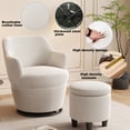 thumbnail image 5 of LUCKHAO  360°Swivel Accent Chair with Storage Ottoman, Single sofa Armchair , Living Room Chairs with Versatile Ottoman , Bedroom Chair, Vanity Chair, Accent Reading Chair, 5 of 7