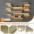 thumbnail image 3 of Yucurem 3-Tier Wall Mounted Wine Rack with LED Lights, 47.2" Metal Floating Bar Shelves with Upside-Down Glass Holder, Large Liquor Bottle Display Storage Shelf for Home Bar Dining Room Cafe Decor, 3 of 9
