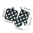 thumbnail image 3 of CuiLiyq Oven Mitts and Pot Holders Set, Pumpkin Bat Halloween Heat Resistant BBQ Gloves Potholders, Extra Thicken Long Kitchen Oven Glove, for Cooking Baking Grilling, 3 of 6