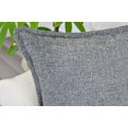 thumbnail image 2 of Textured Chenille Lumbar Pillow Covers Pack of 2 Grey 12x20 inches , Solid Gray Cushion Cases For Sofa Accent Chair Couch, Rectangular Small Pillowcases, 2 of 7