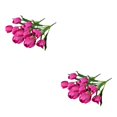 thumbnail image 4 of Bearachild 2 uds ramo de 9 cabezas flores artificiales tulipanes Mini simulación nupcial flor de imitación arreglos de fiesta de boda Type10 NO10, 4 of 6
